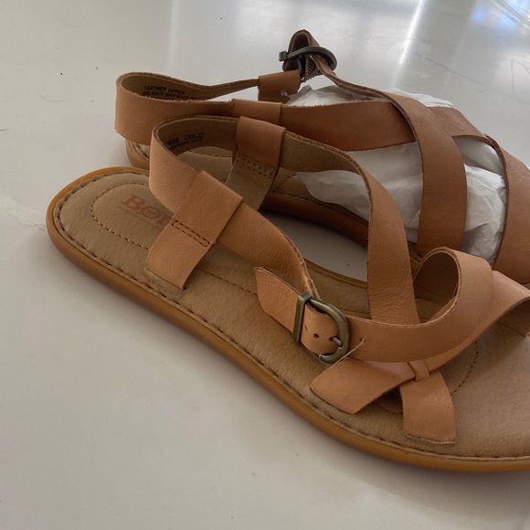 Born Tan Leather Strappy Sandals - Picture 9 of 14